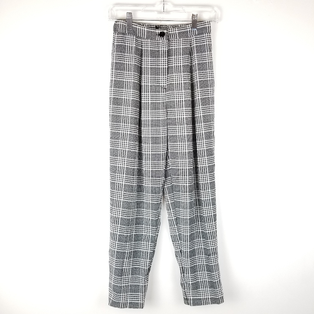 DIVIDED H&M 2 Houndstooth Pleated High rise‎ Ankle Pants